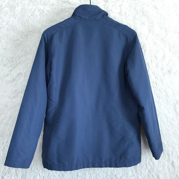Duluth Trading Nylon Jacket Blue Fleece Lined Full Zip Snap Button Womens Medium - Picture 8 of 9